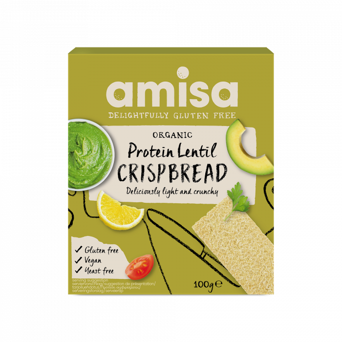 Amisa Organic Gluten Free Protein Lentil Crispbread