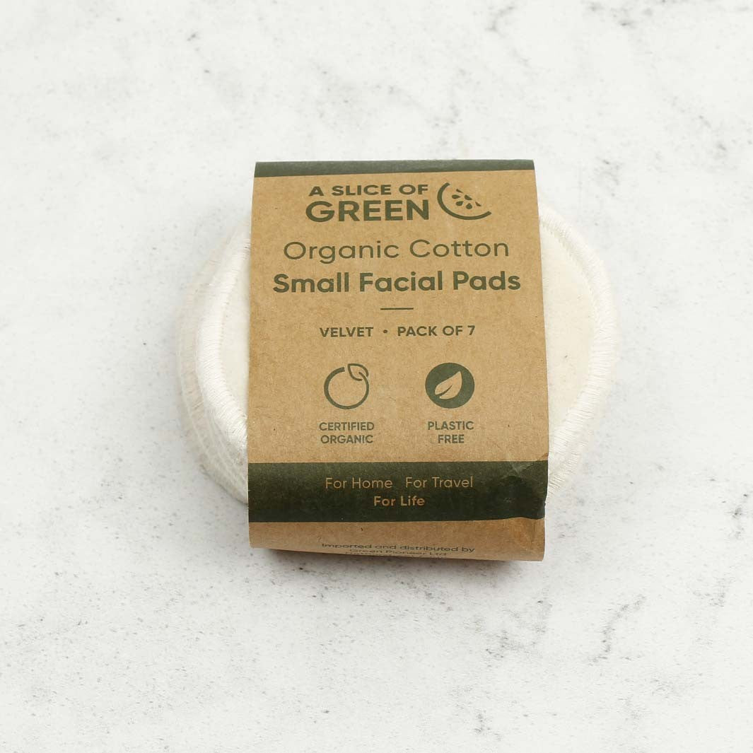 Organic Cotton Small Facial Pads - Velvet - Pack of 7