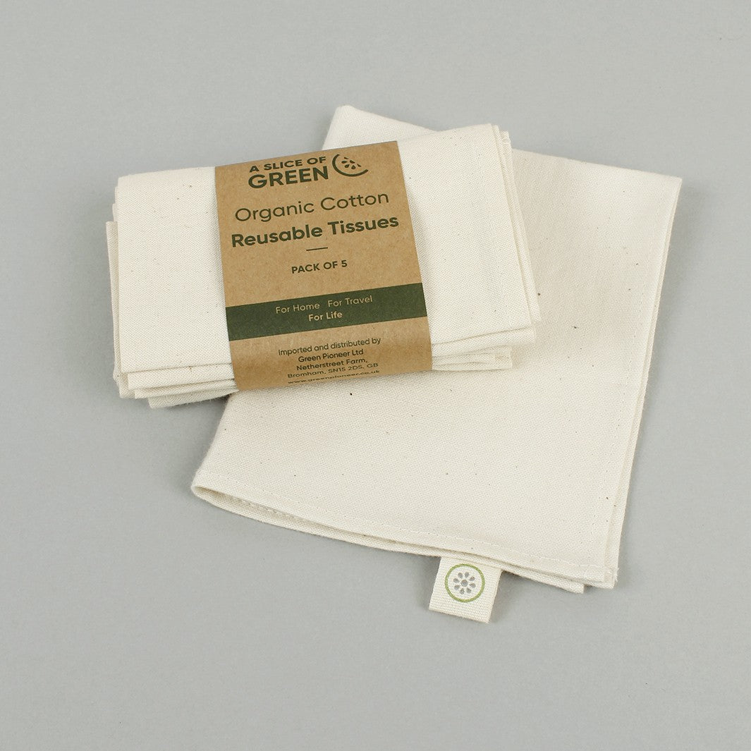 Organic Cotton Reusable Tissues - Pack of 5