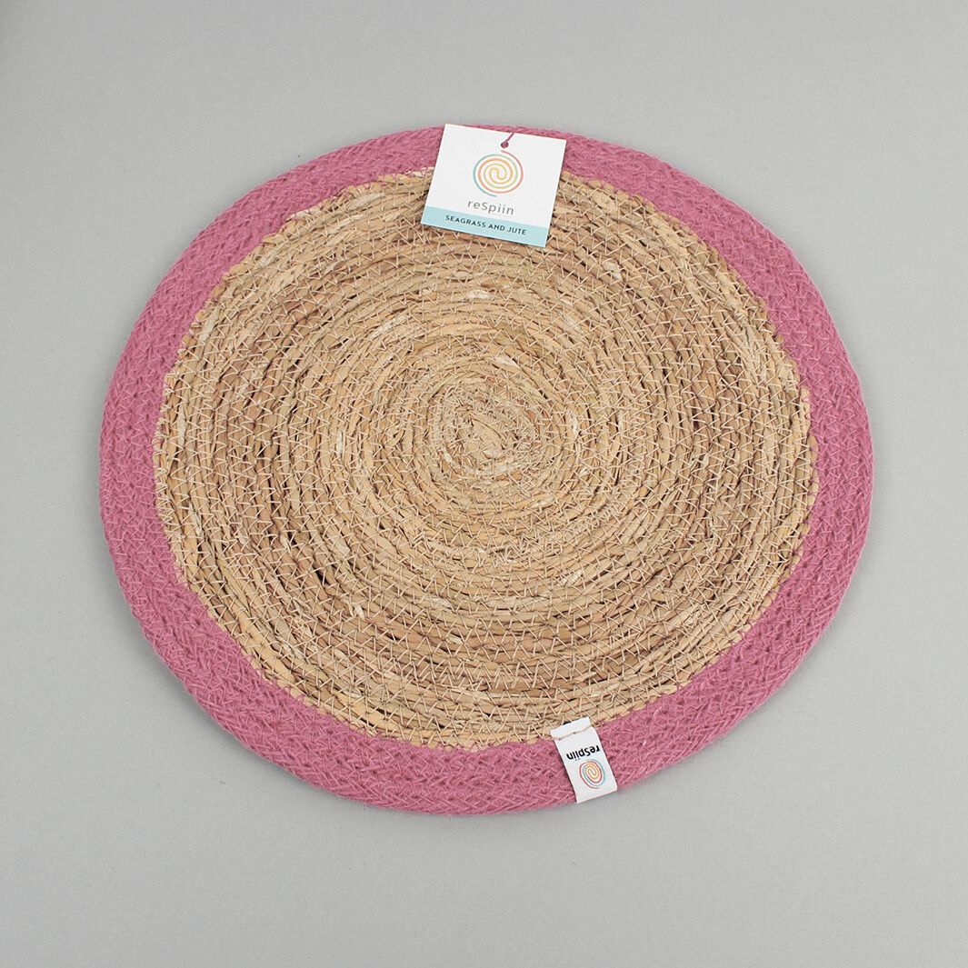 Seagrass & Jute Placemat - Pink