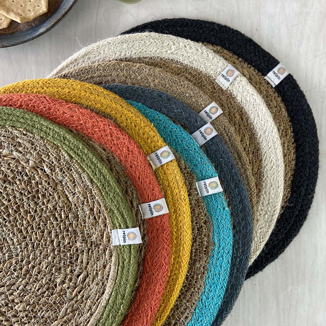 Seagrass & Jute Placemat in Natural/Orange