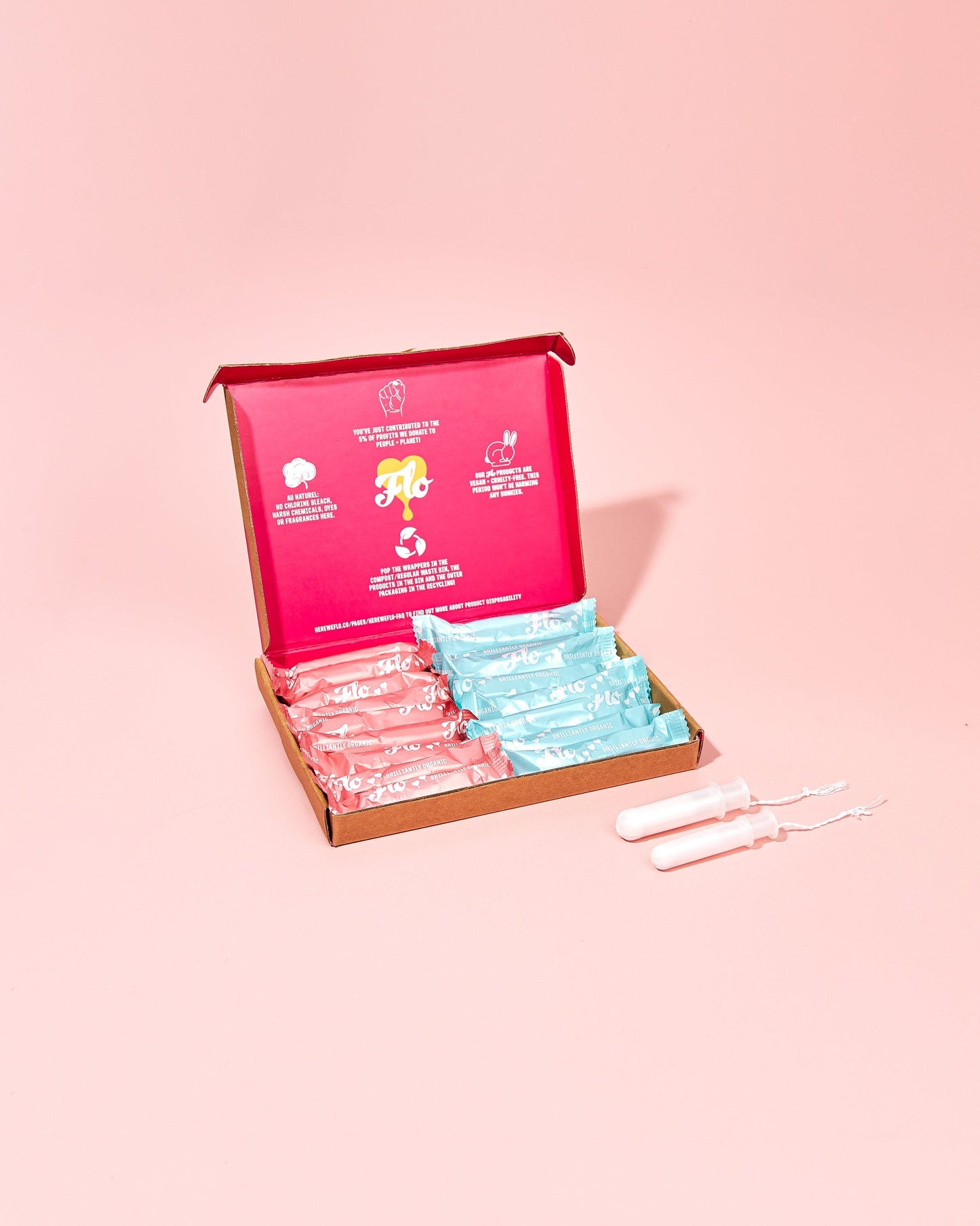 FLO Organic Cotton Eco-Applicator Tampons
