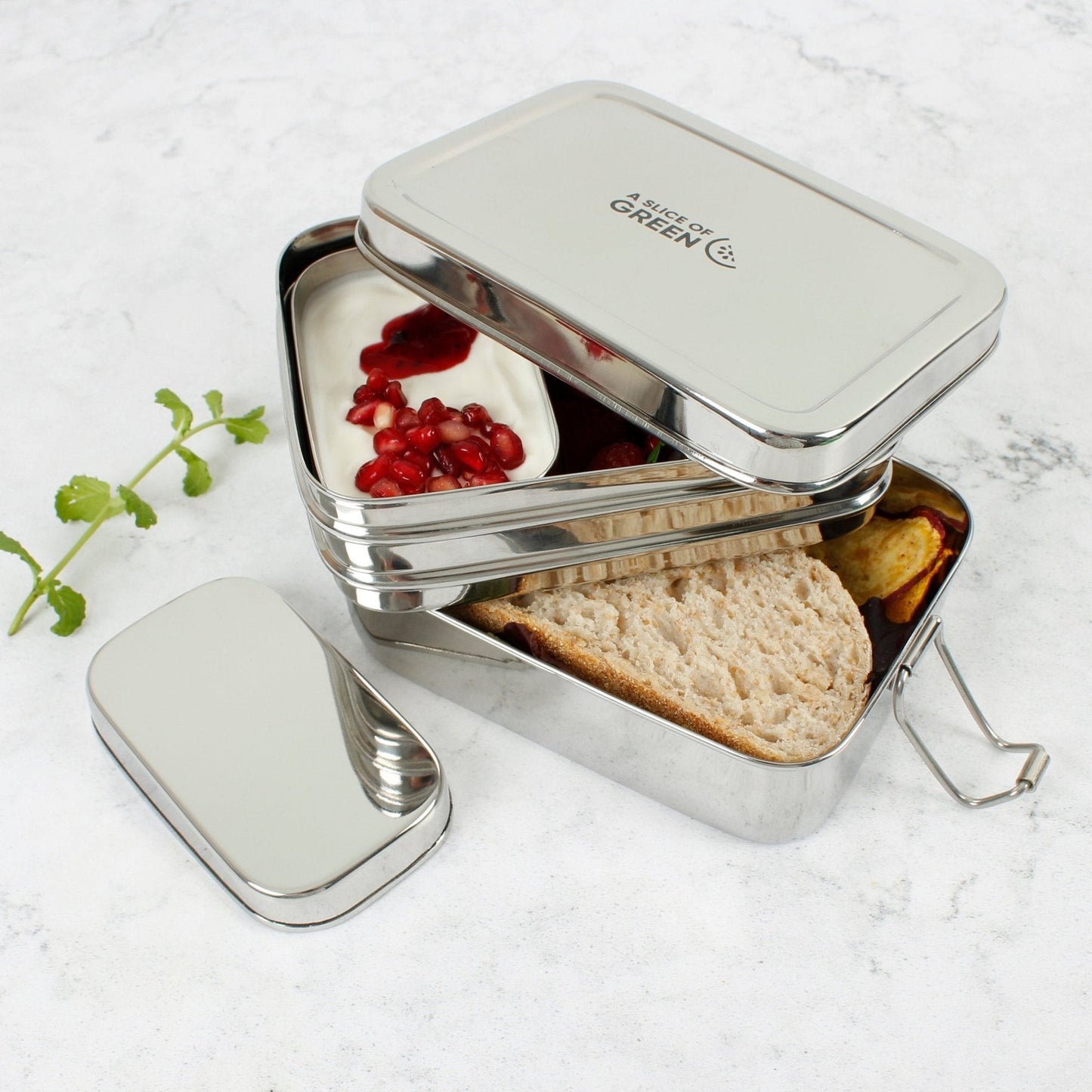 Panna Two Tier Rectangle Lunch Box with Mini Container