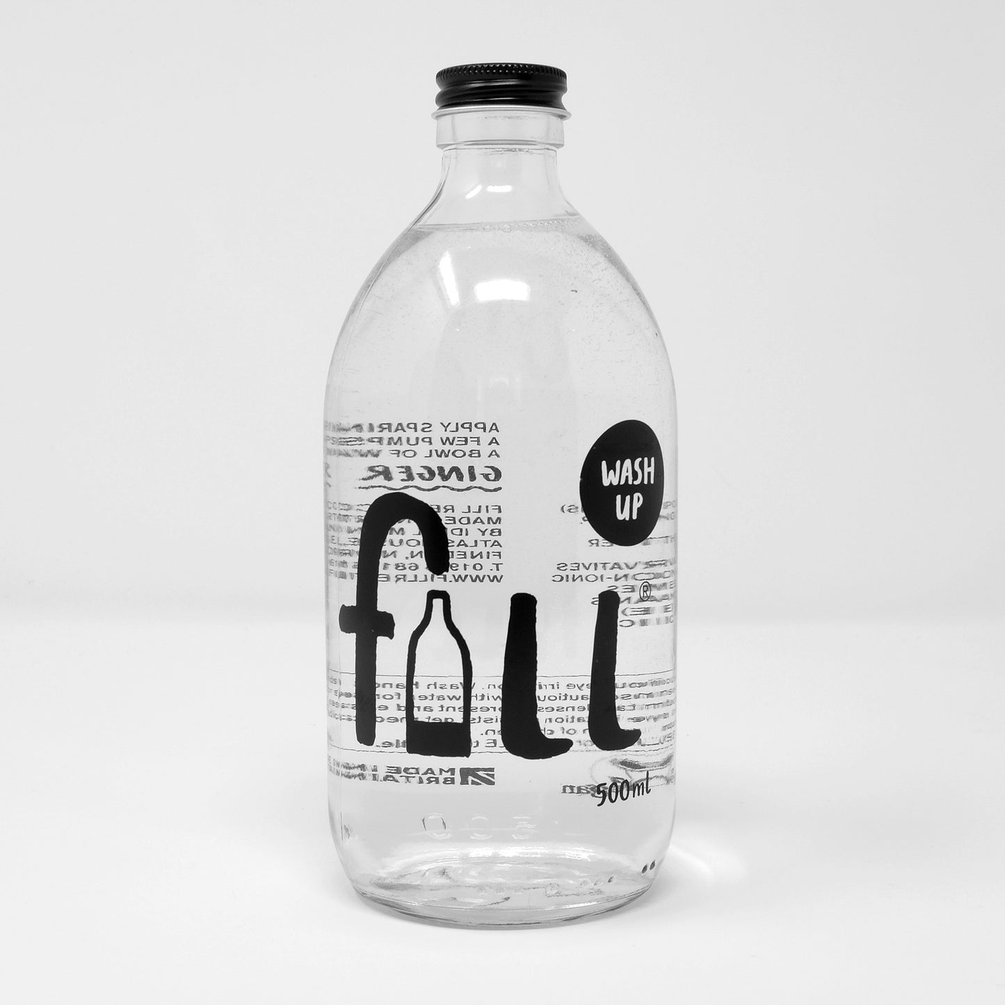 PRINTED Glass 500ml Bottle with Pump