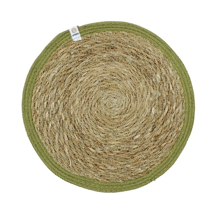 Seagrass & Jute Placemat in Natural/Green