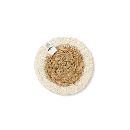 Seagrass & Jute Coaster in Natural/White