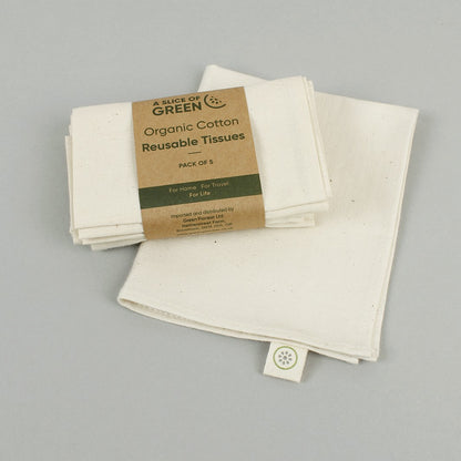 Organic Cotton Reusable Tissues - Pack of 5