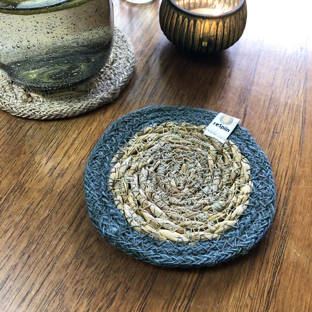 Seagrass & Jute Coaster in Natural/Grey