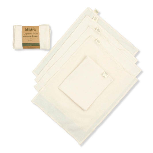 Organic Cotton Reusable Tissues - Pack of 5
