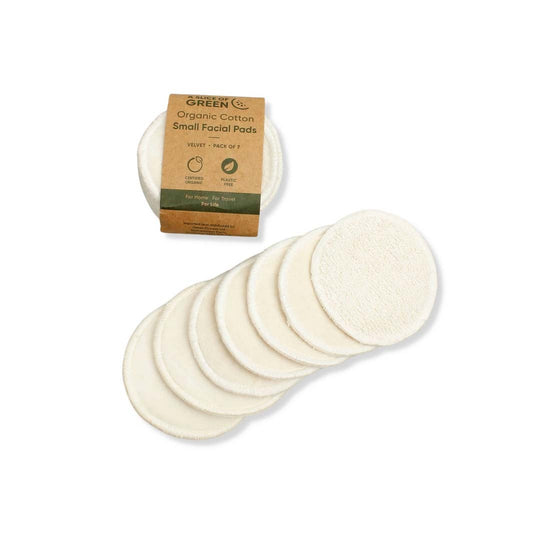 Organic Cotton Small Facial Pads - Velvet - Pack of 7