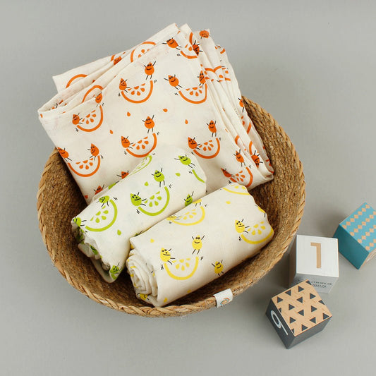 Organic Cotton Muslin Cloths - Rainbow - Pack of 3