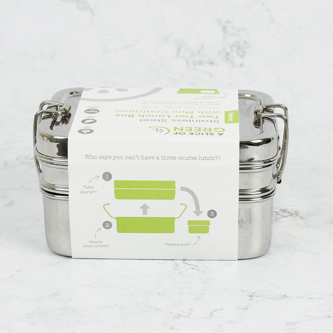 Panna Two Tier Rectangle Lunch Box with Mini Container