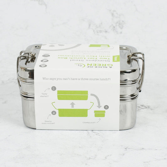 Panna Two Tier Rectangle Lunch Box with Mini Container