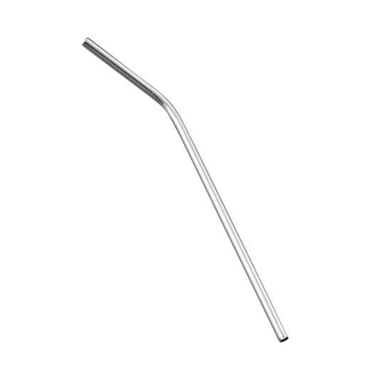 Stainless Steel Bent Straw - Brushed Steel